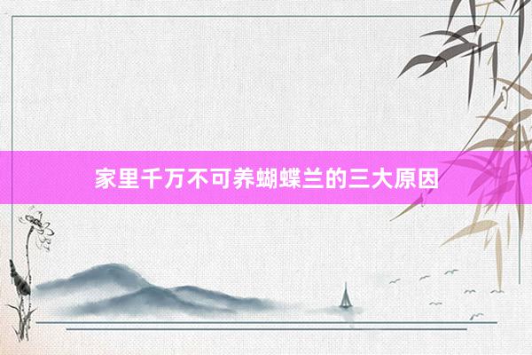 家里千万不可养蝴蝶兰的三大原因