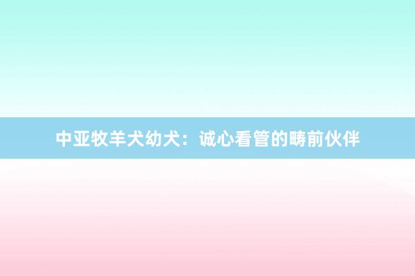 中亚牧羊犬幼犬：诚心看管的畴前伙伴