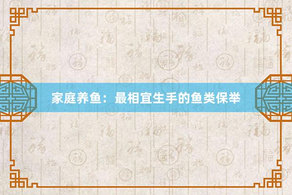 家庭养鱼：最相宜生手的鱼类保举
