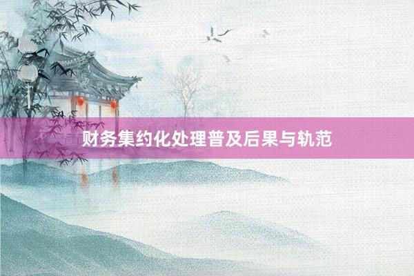 财务集约化处理普及后果与轨范
